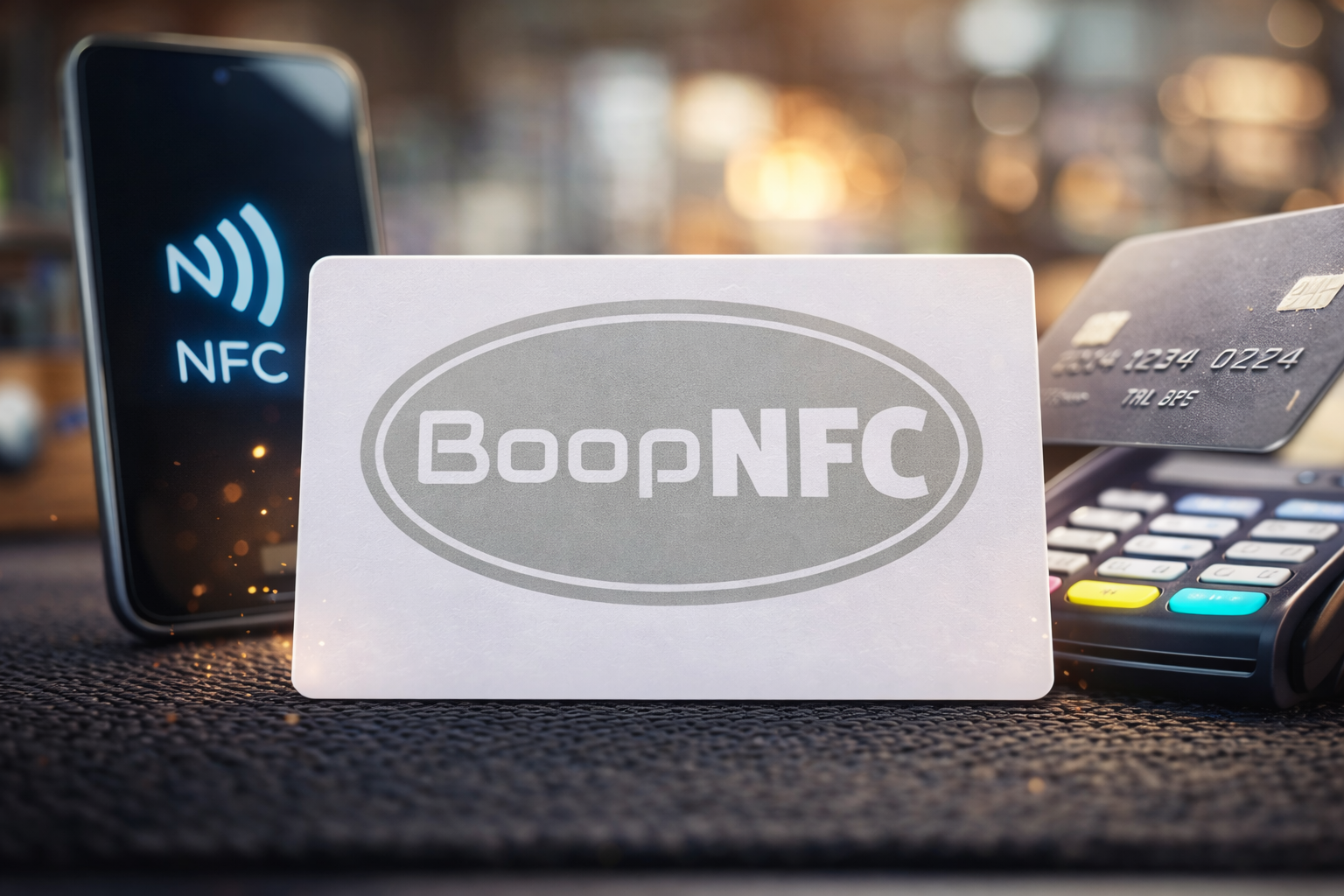 Boop NFC business card close-up